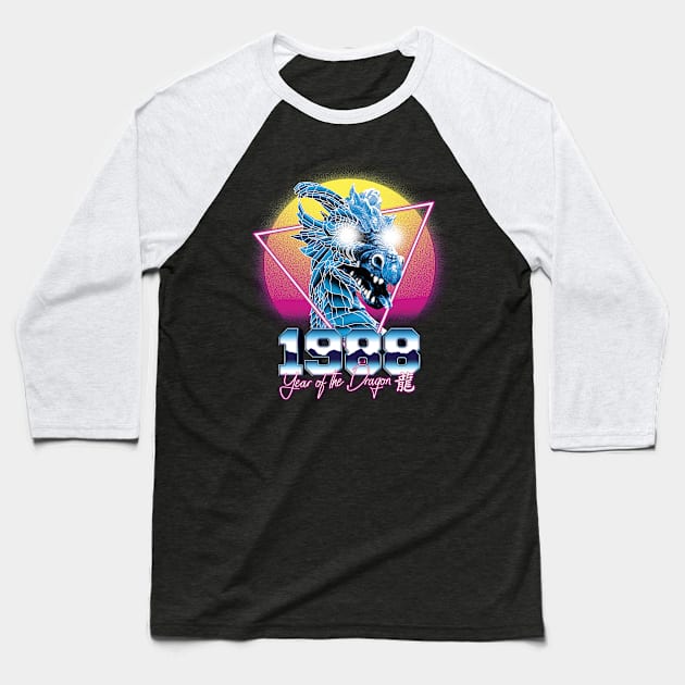 Dragon chinese retrowave zodiac Made in 1988 Baseball T-Shirt by MARCHY